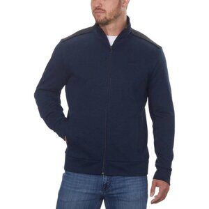 NEW Calvin Klein Mens Mock neck Full Zip Knit Sweater Jacket NWT L Royal Navy